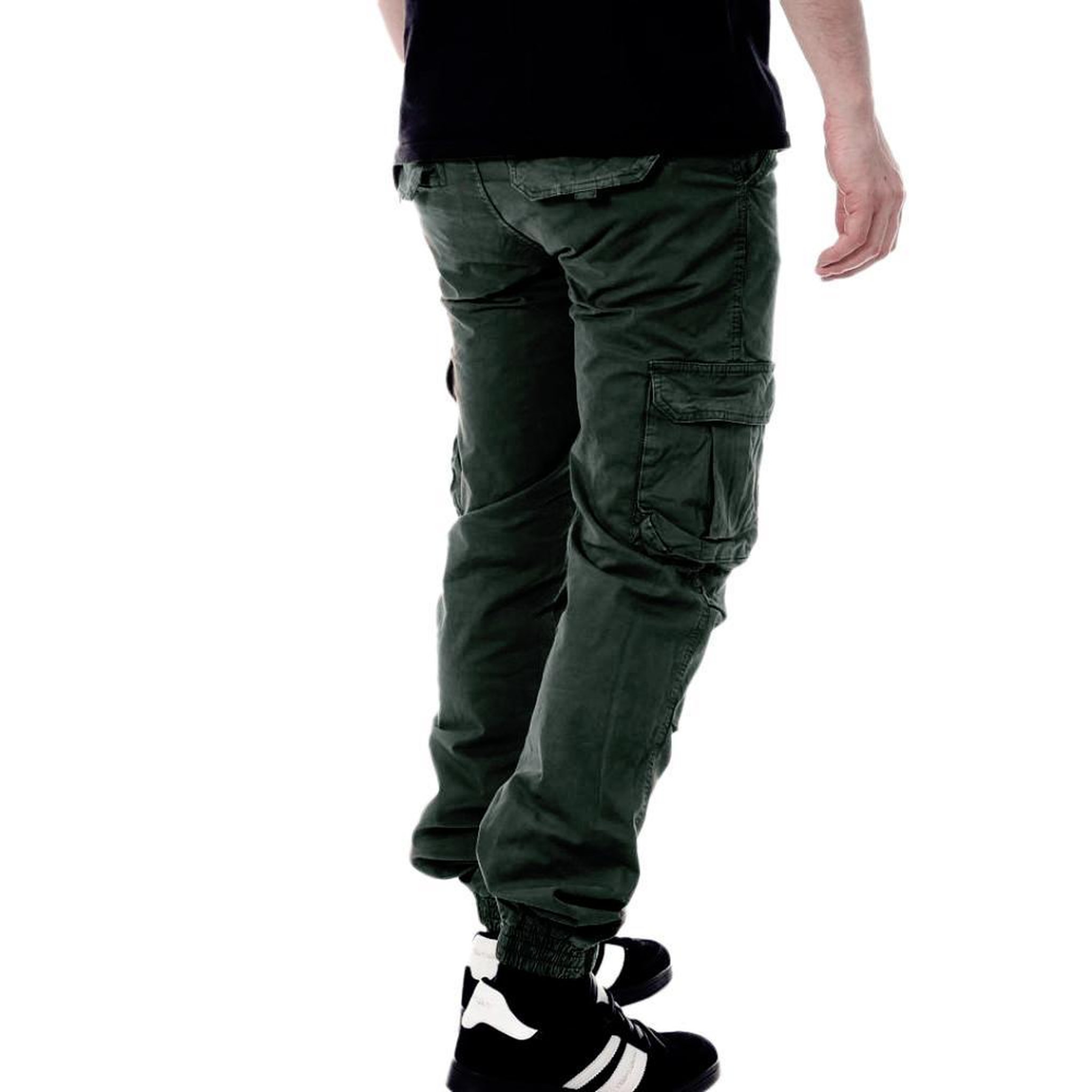 Voir la diapositive 2 : PANAME BROTHERS Pantalon Cargo Vert Foncé Homme Paname Brothers Carlos