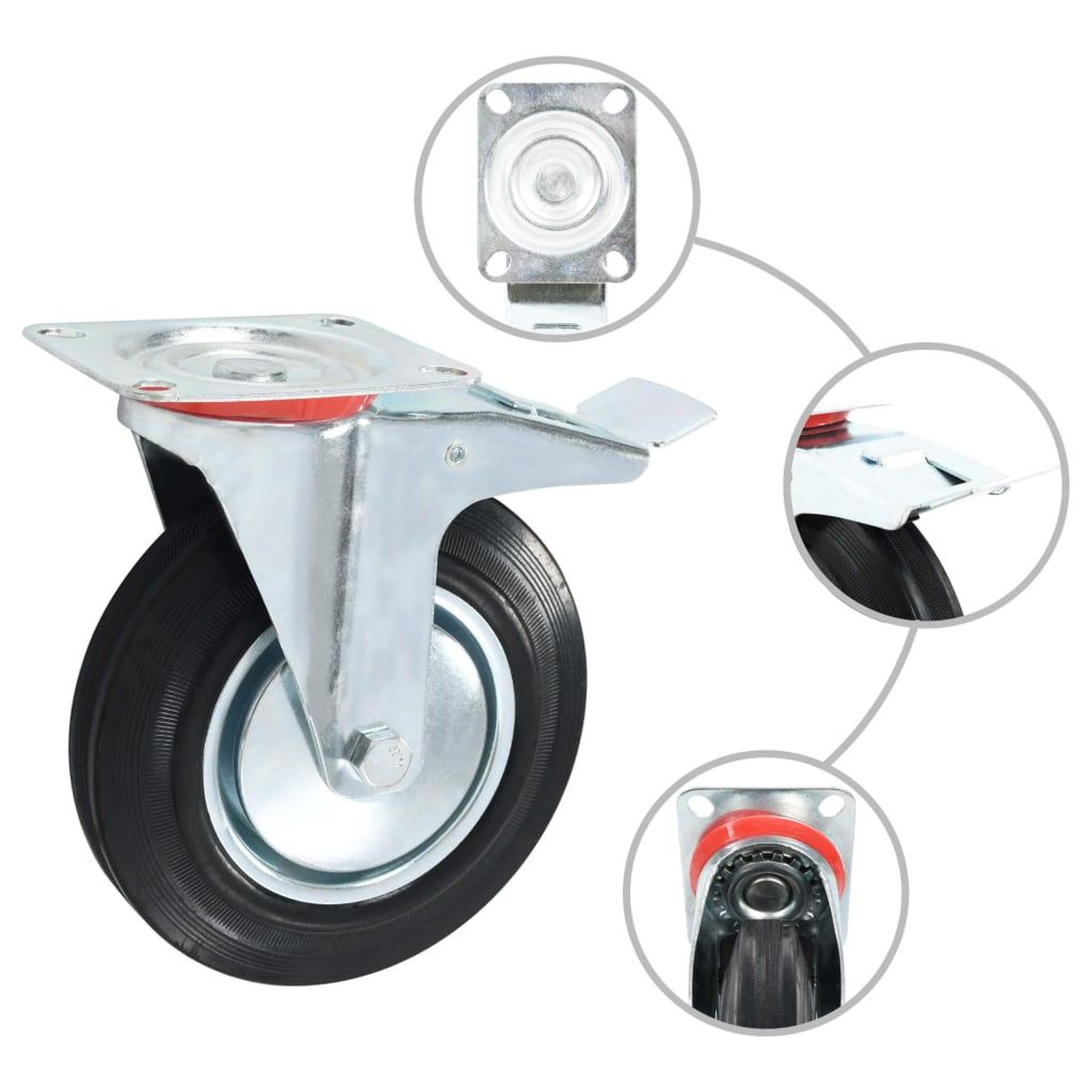 Voir la diapositive 2 : VIDAXL 8 pcs Roulettes pivotantes 200 mm