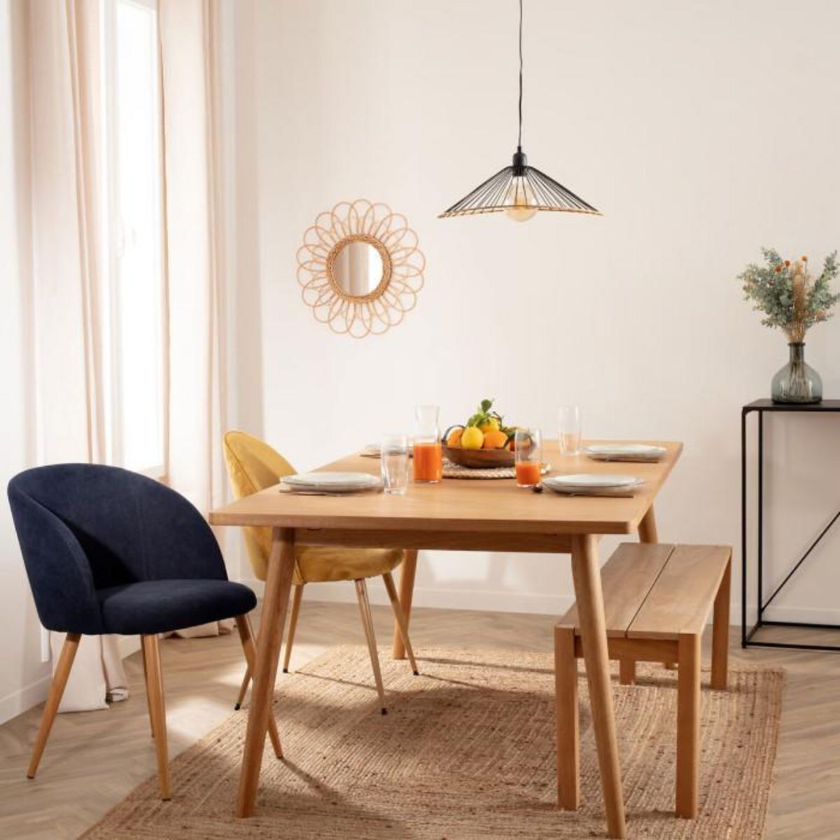 ATMOSPHERA Tapis rectangulaire en jute Scandi - L. 60 x l. 90 cm - Marron