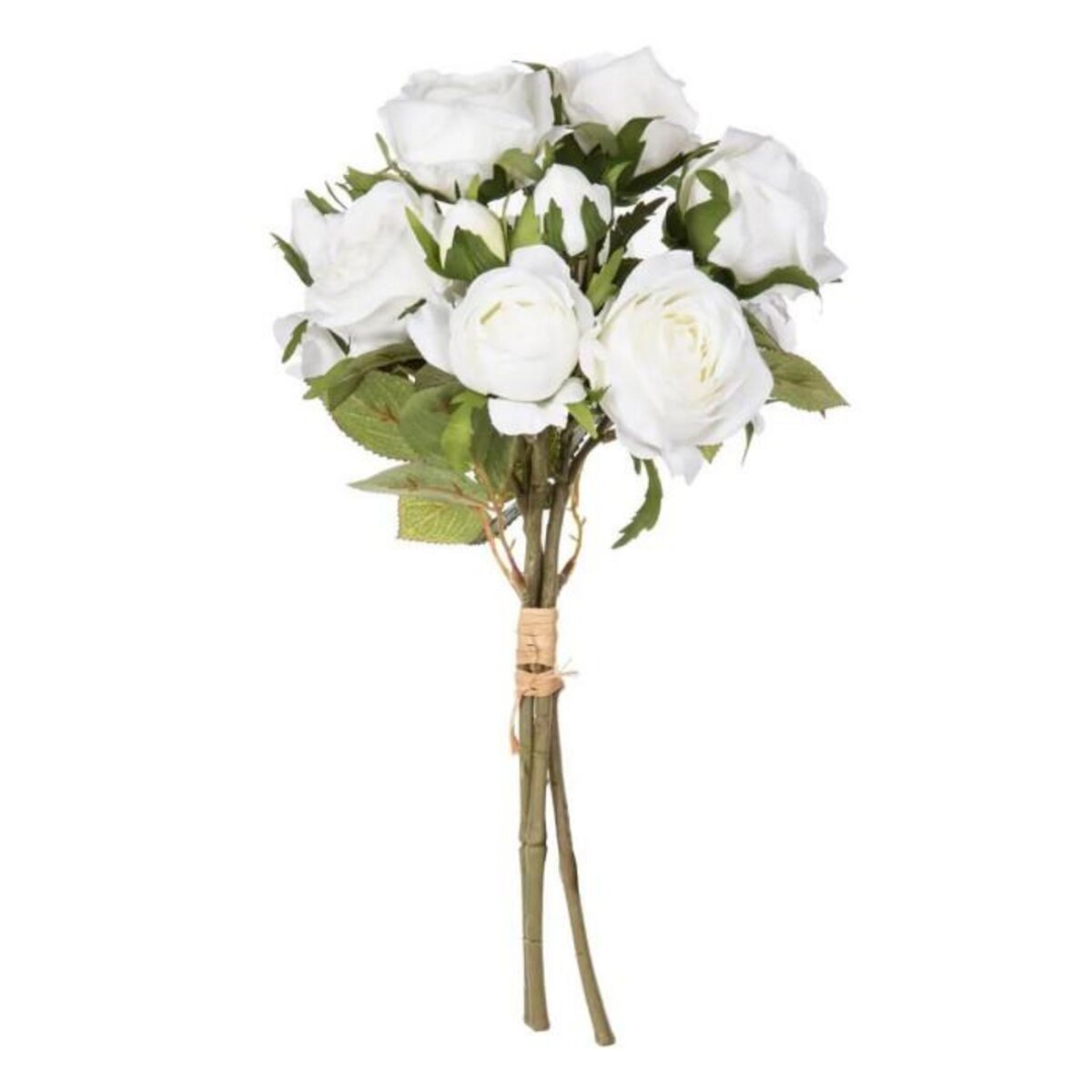 ATMOSPHERA Bouquet de Fleurs  14 Roses  40cm Blanc