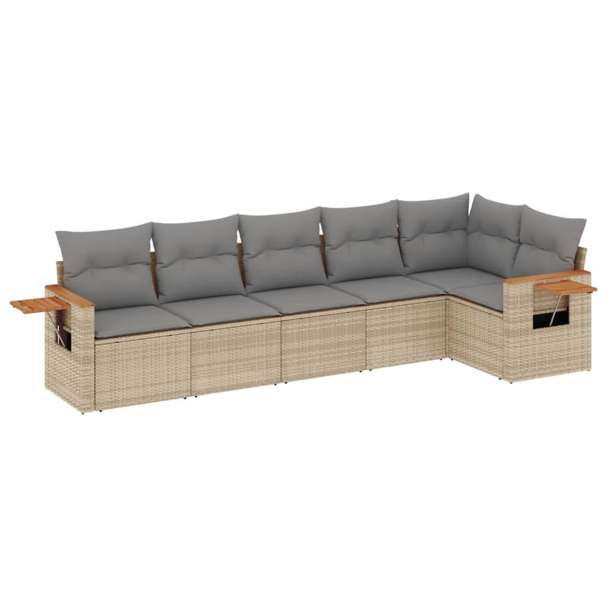 Voir la diapositive 2 : VIDAXL Salon de jardin avec coussins 6 pcs beige resine tressee