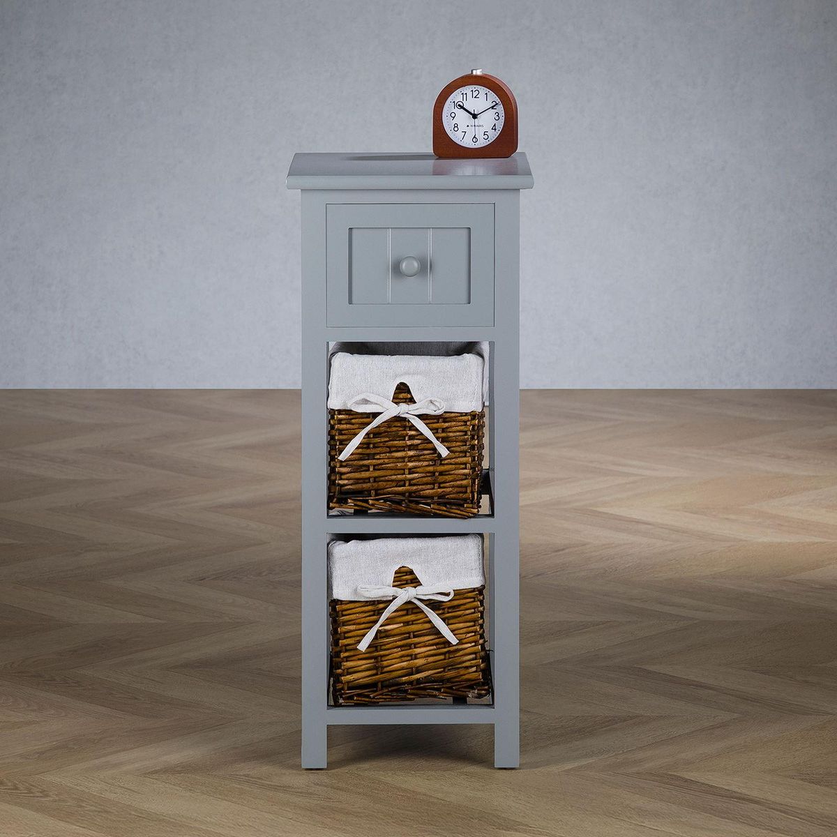 IDIMEX Table de chevet TALASI avec 1 tiroir et 2 paniers - En bois