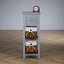 Voir la diapositive 3 : IDIMEX Table de chevet TALASI avec 1 tiroir et 2 paniers - En bois