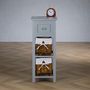 Voir la diapositive 3 : IDIMEX Table de chevet TALASI avec 1 tiroir et 2 paniers - En bois