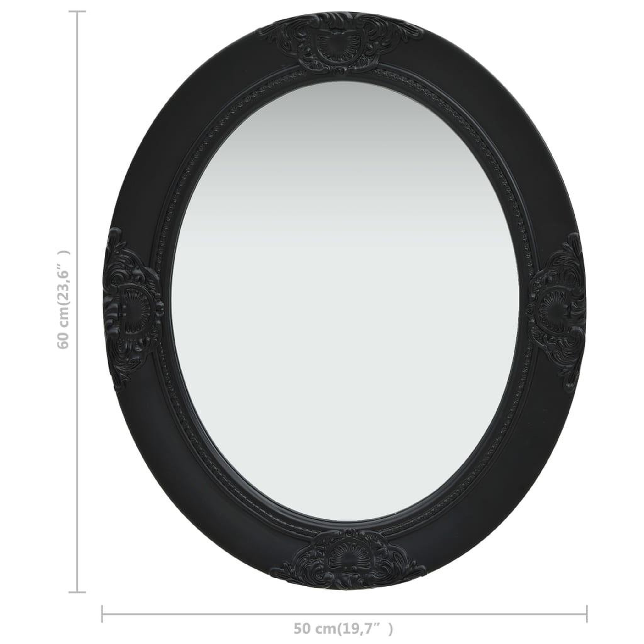 Voir la diapositive 6 : VIDAXL Miroir mural style baroque 50x60 cm noir