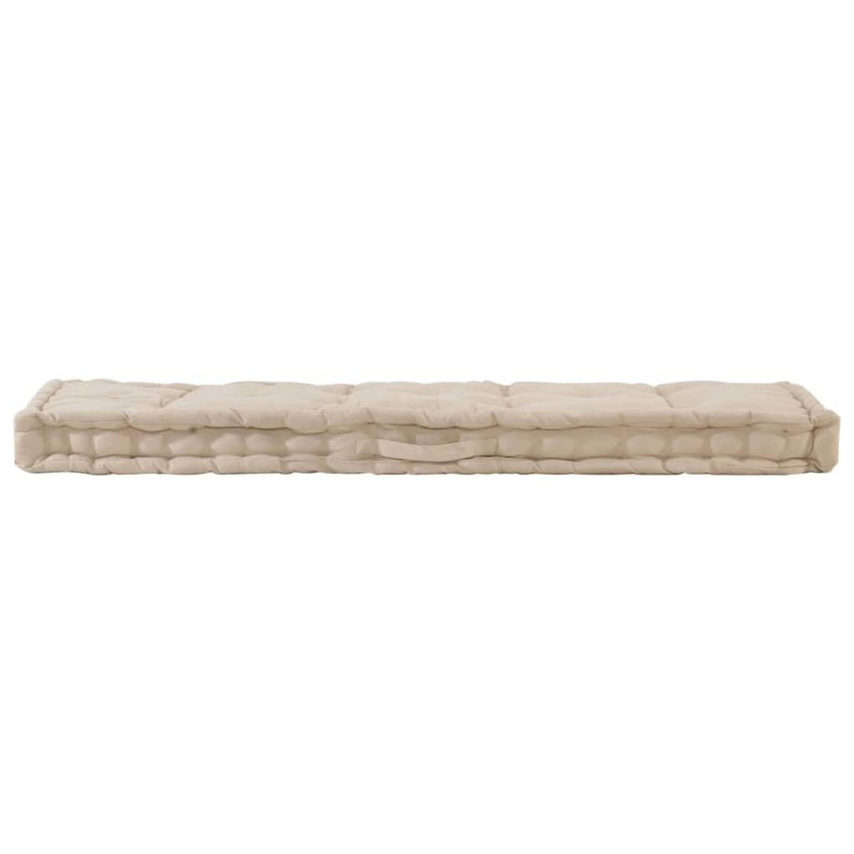 VIDAXL Coussins de plancher de palette lot de 2 Coton Beige