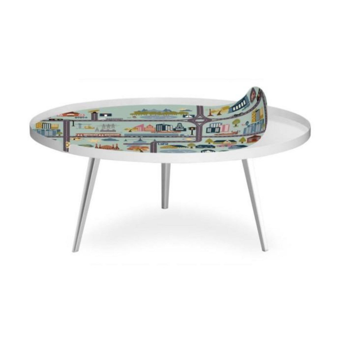 Paris Prix Table Basse à Rebord 1 Cover  City  90cm Blanc