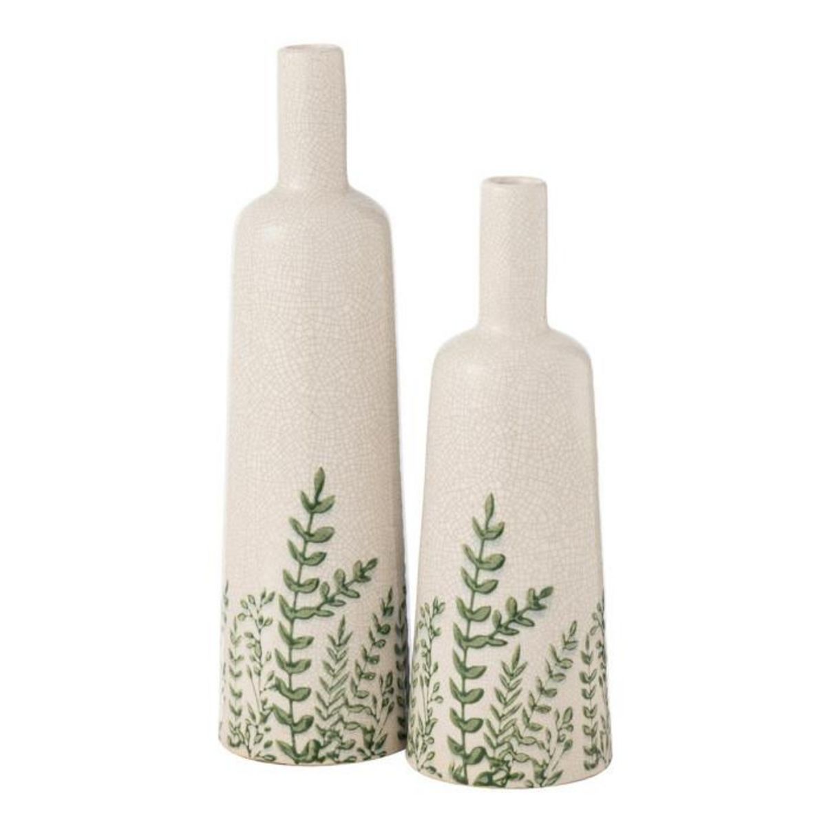 Paris Prix Vase Bouteille Déco  Ferny  34cm Vert & Blanc