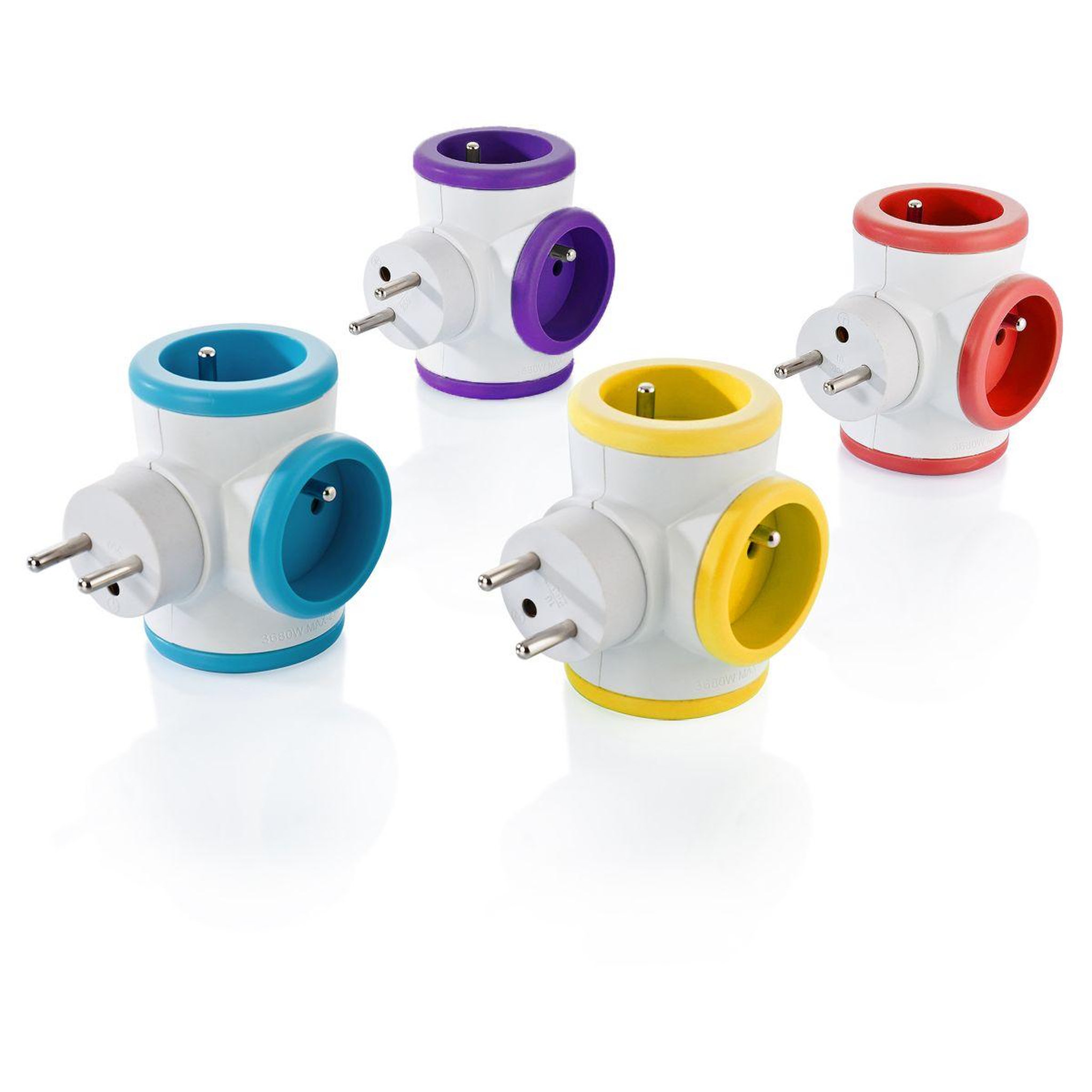 Voir la diapositive 2 : WATT AND CO Multiprise rotative 3x16A Violet