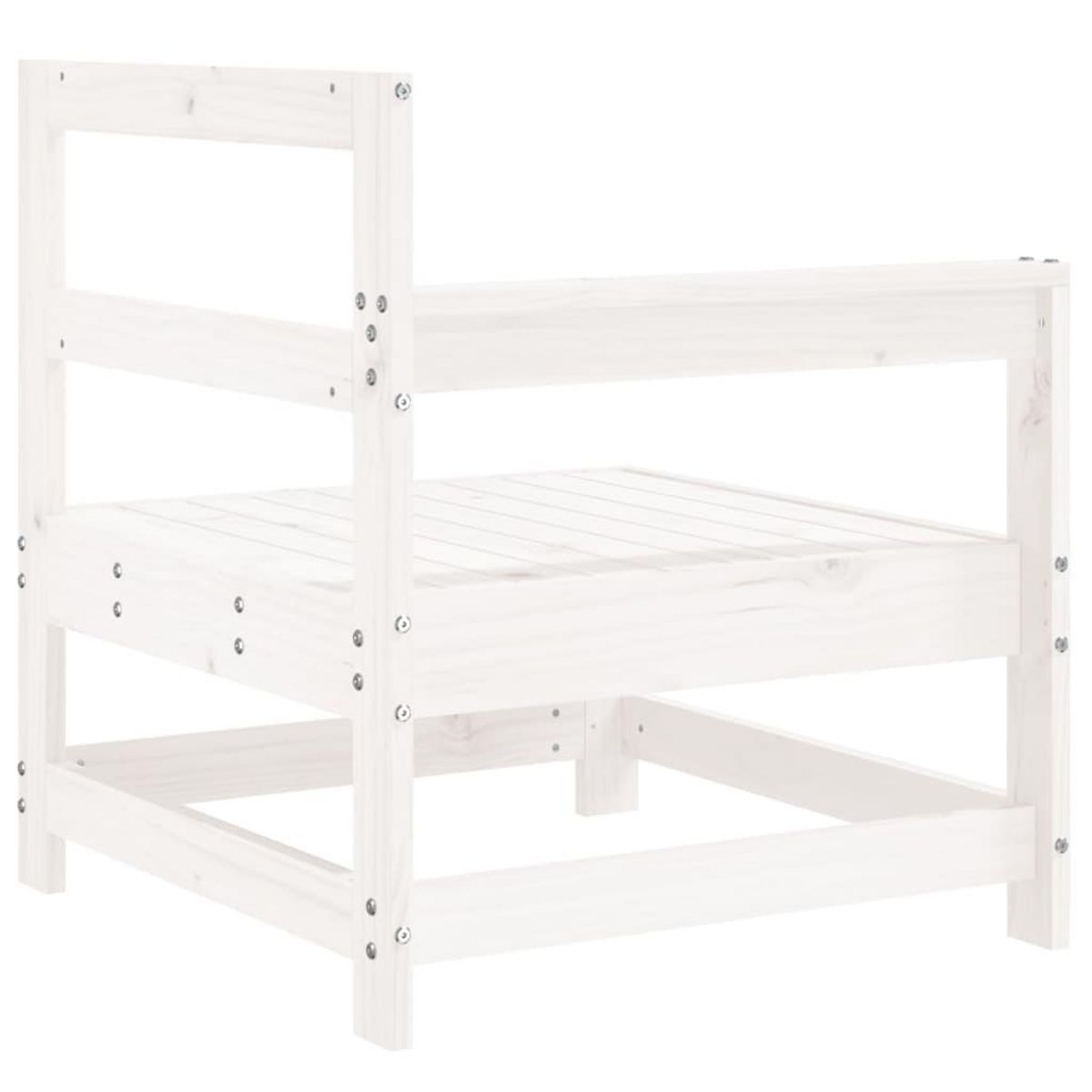 VIDAXL Canape d'angle de jardin blanc bois de pin massif