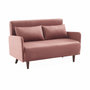 Voir la diapositive 1 : SWEEEK Canapé convertible en velours - Panam - 2 places scandinave. pieds bois foncé. vieux rose. banquette. dossier inclinable