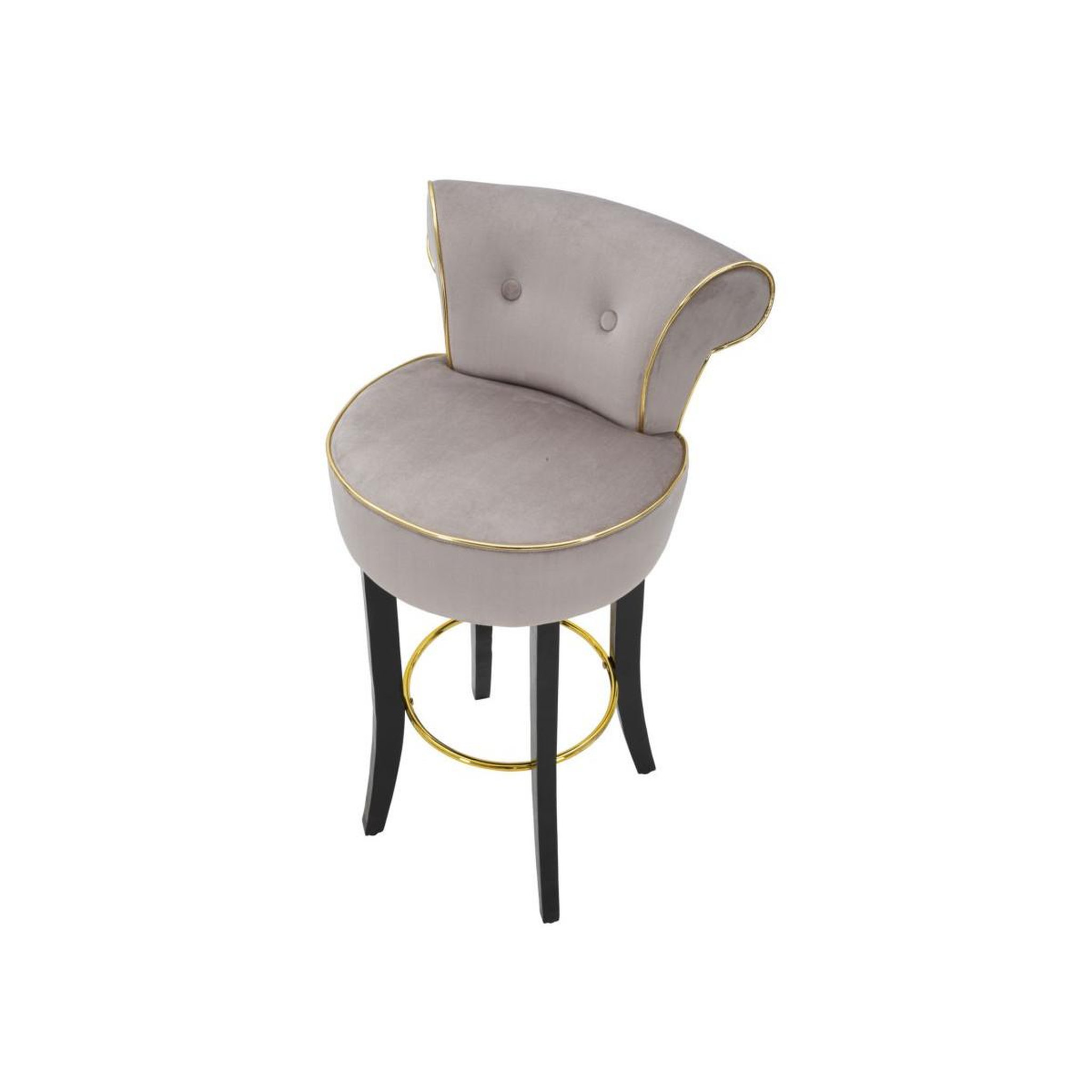 Voir la diapositive 4 : Paris Prix Tabouret de bar en velours  luxy  96cm gris