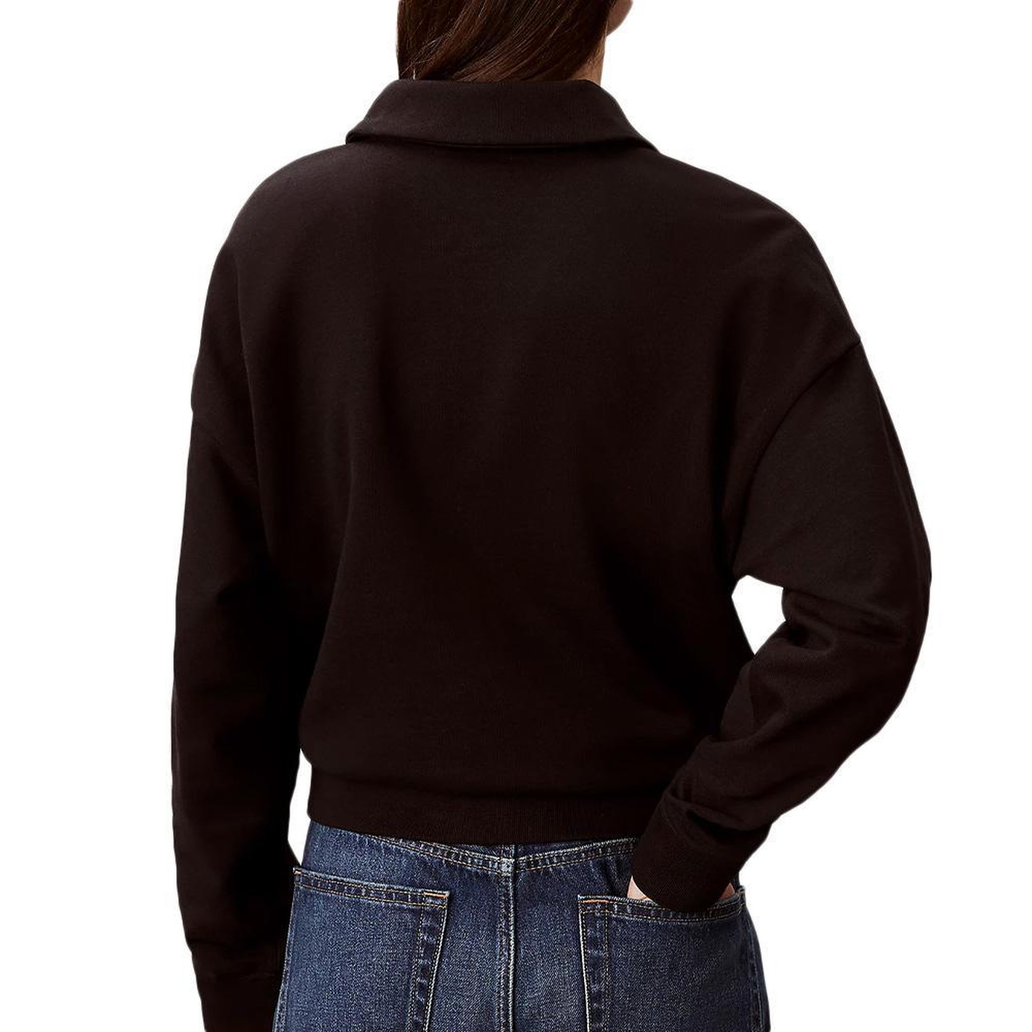 Voir la diapositive 2 : CALVIN KLEIN JEANS Sweat Noir Femme Calvin Klein Jeans French Terry