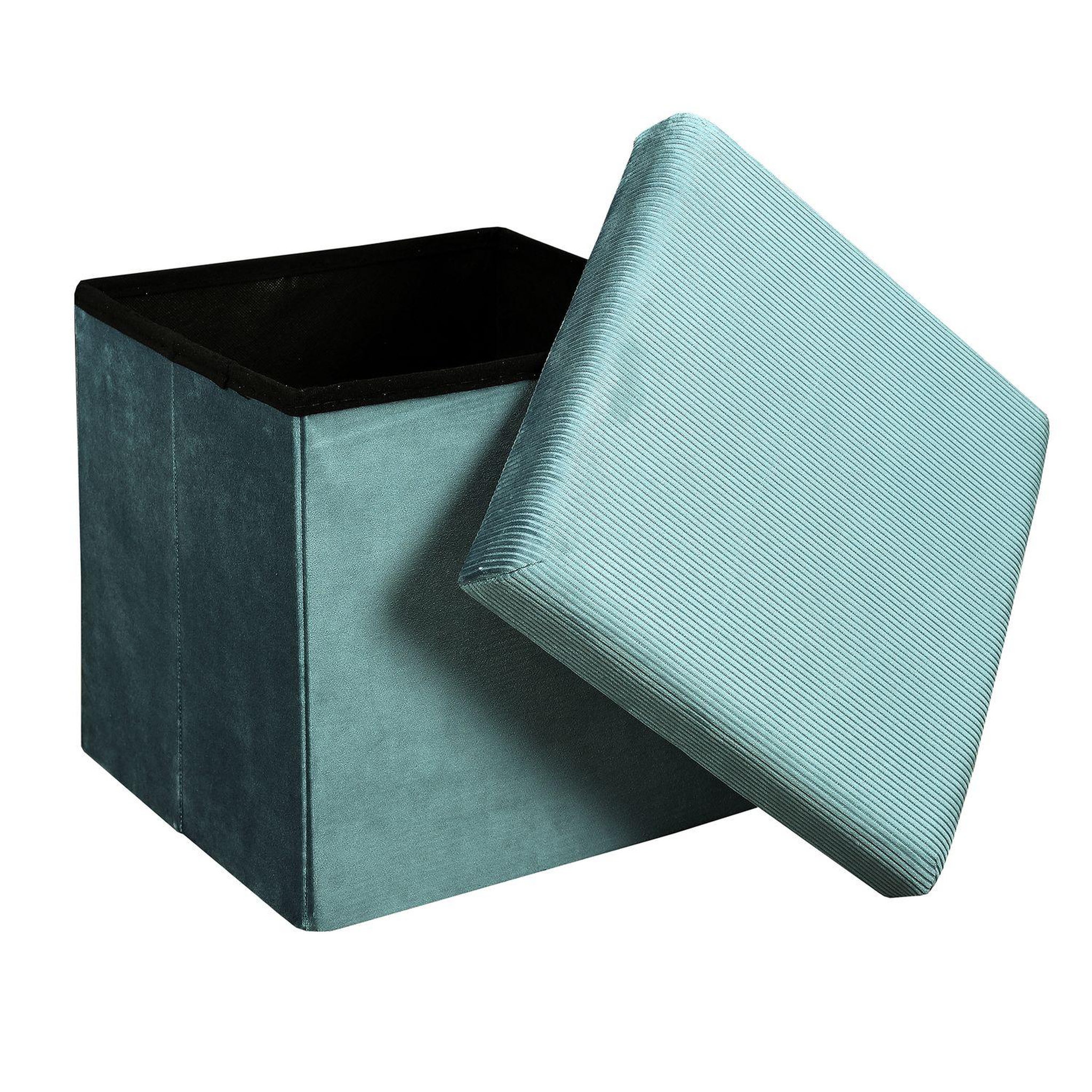 Voir la diapositive 2 : The Home Deco Factory Pouf coffre pliable en velours design Giulia