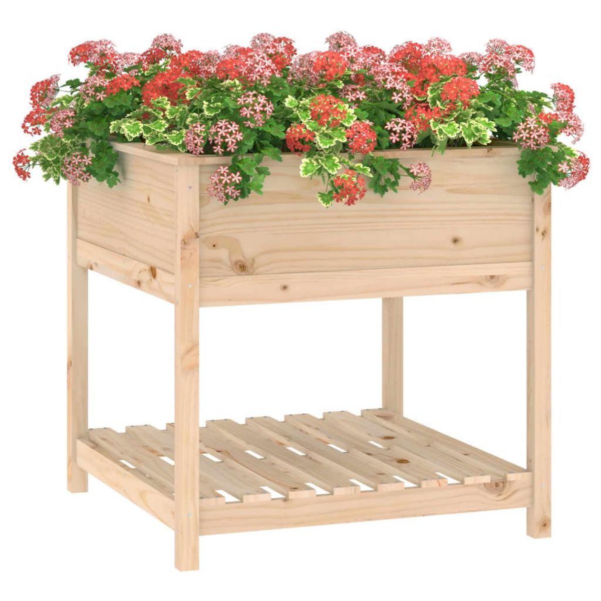 VIDAXL Jardiniere avec etagere 82,5x82,5x81 cm Bois massif de pin