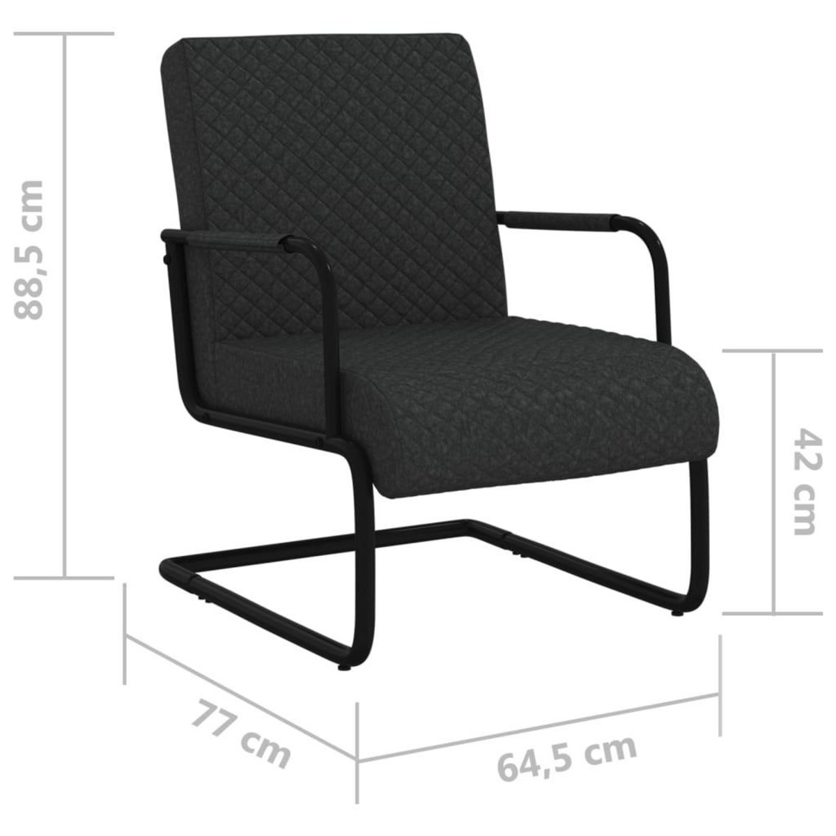 VIDAXL Chaise cantilever Noir Similicuir