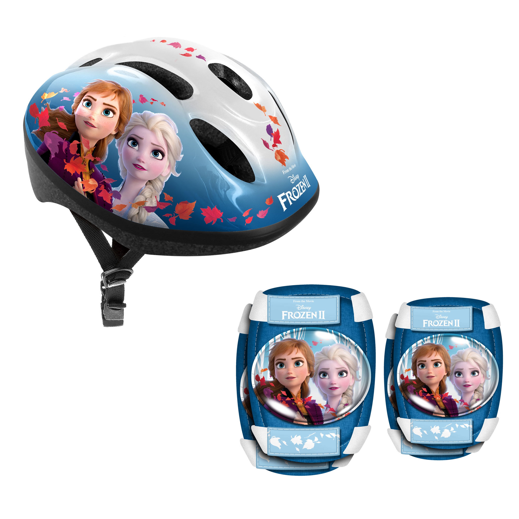 Voir la diapositive 1 : Reine des neiges Pack Casque + Coudières + Genouillères - La Reine des Neiges 2