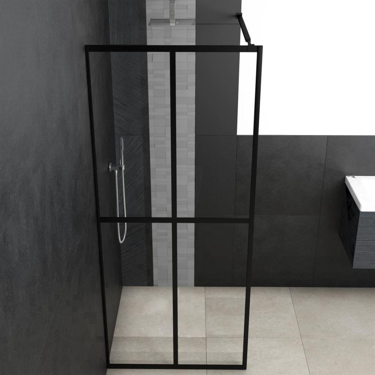 VIDAXL Ecran de douche Verre trempe transparent 118x190 cm