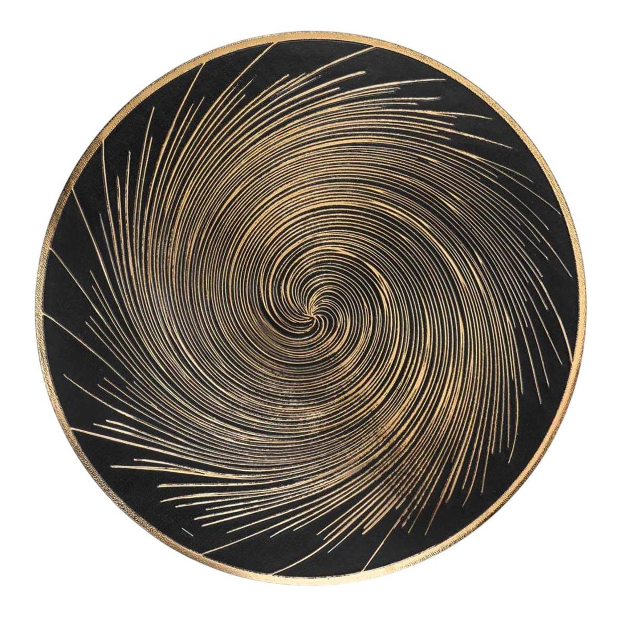 Douceur d'Intérieur Set de table métallisé  spirale  38cm noir & or