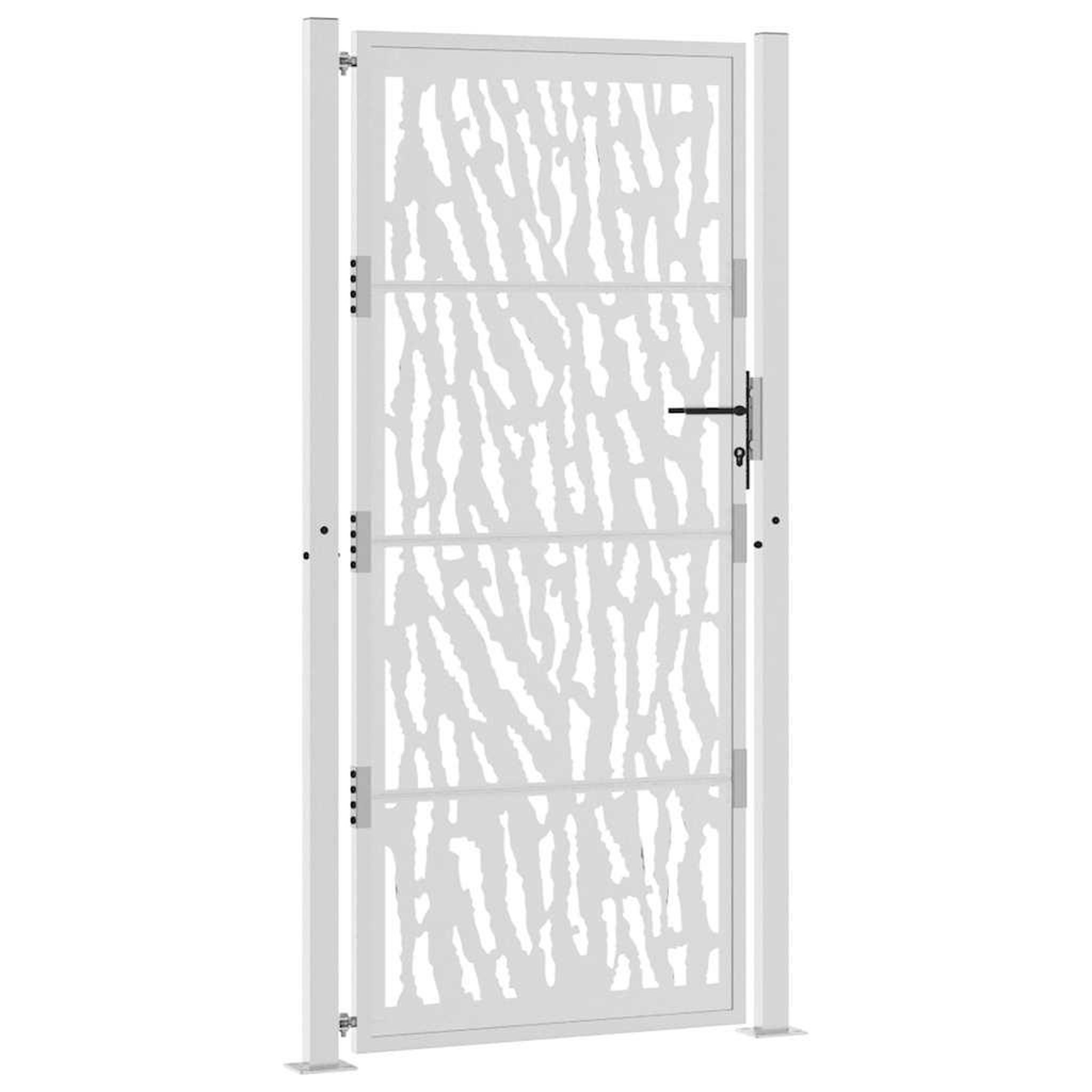 Voir la diapositive 4 : VIDAXL Porte de jardin acier resistant aux intemperies design traces