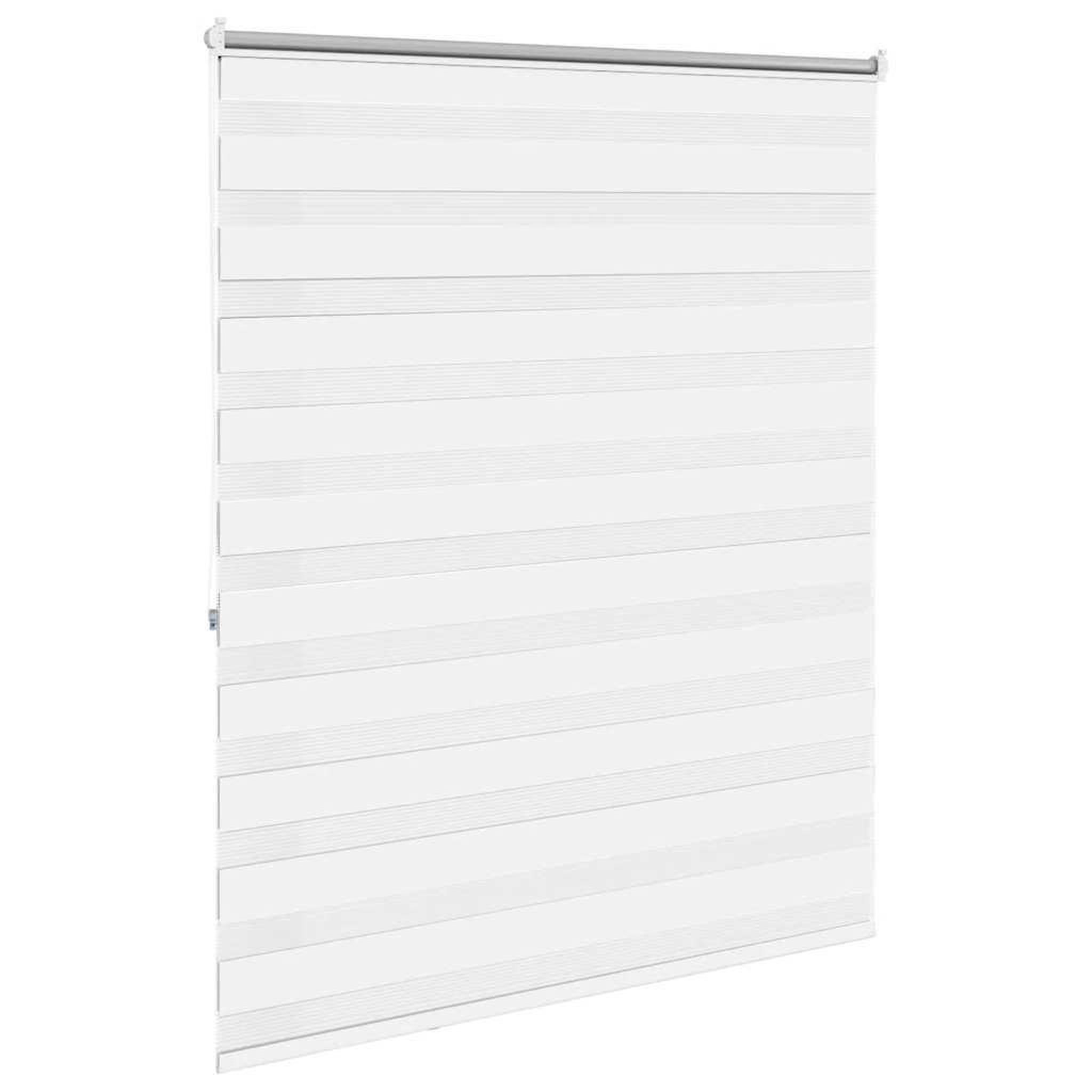 Voir la diapositive 4 : VIDAXL Store venitien zebre 140,9 x 175 cm, largeur du tissu 136,7 cm, blanc
