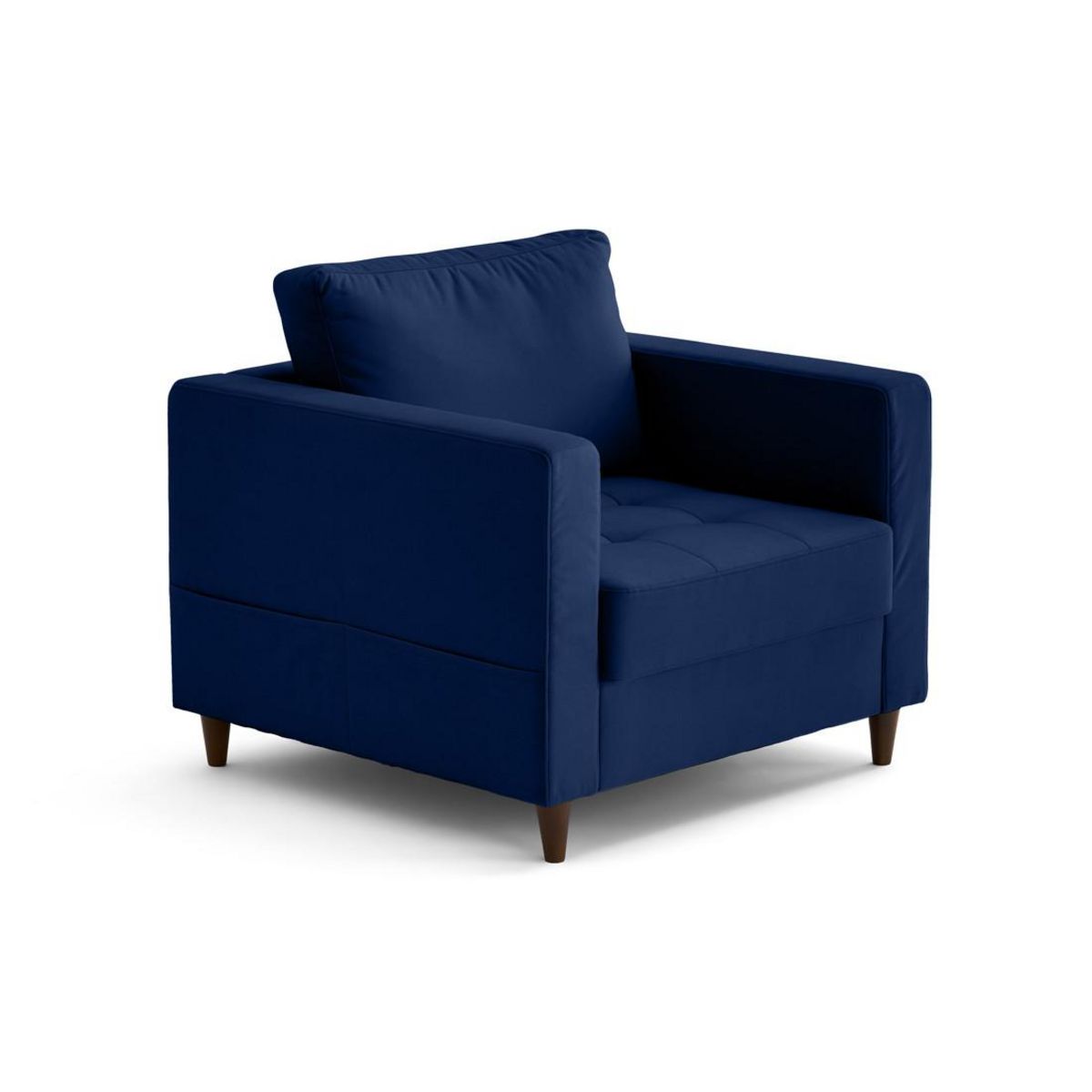 LISA DESIGN Anna - fauteuil avec poche en velours - pieds en bois