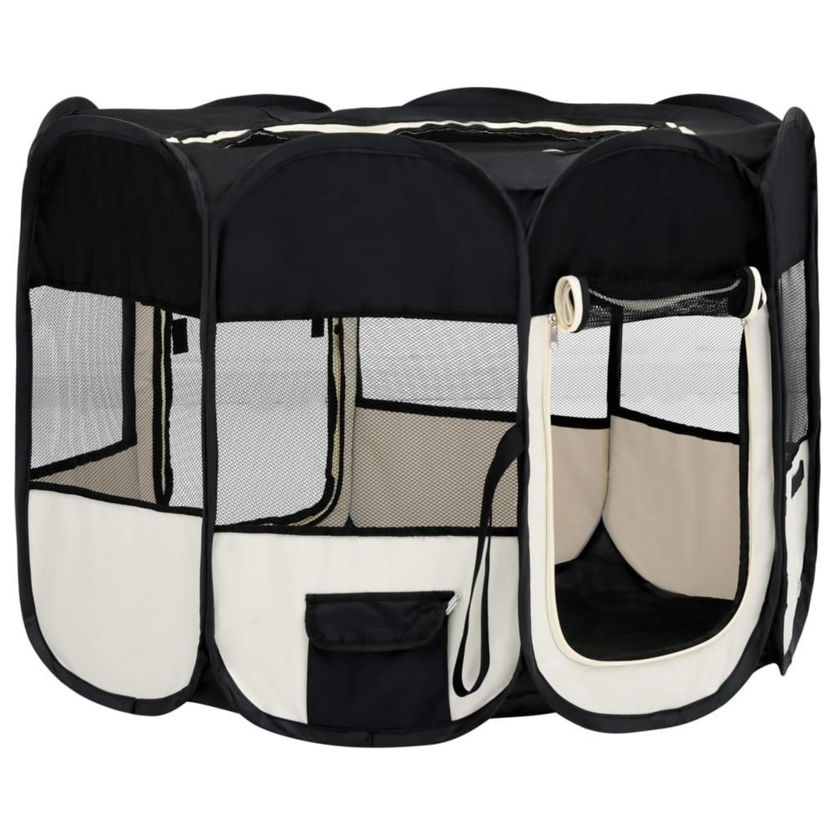 VIDAXL Parc pour chiens pliable avec sac de transport Noir 90x90x58 cm
