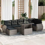 Voir la diapositive 1 : VIDAXL Salon de jardin 8 pcs avec coussins gris resine tressee