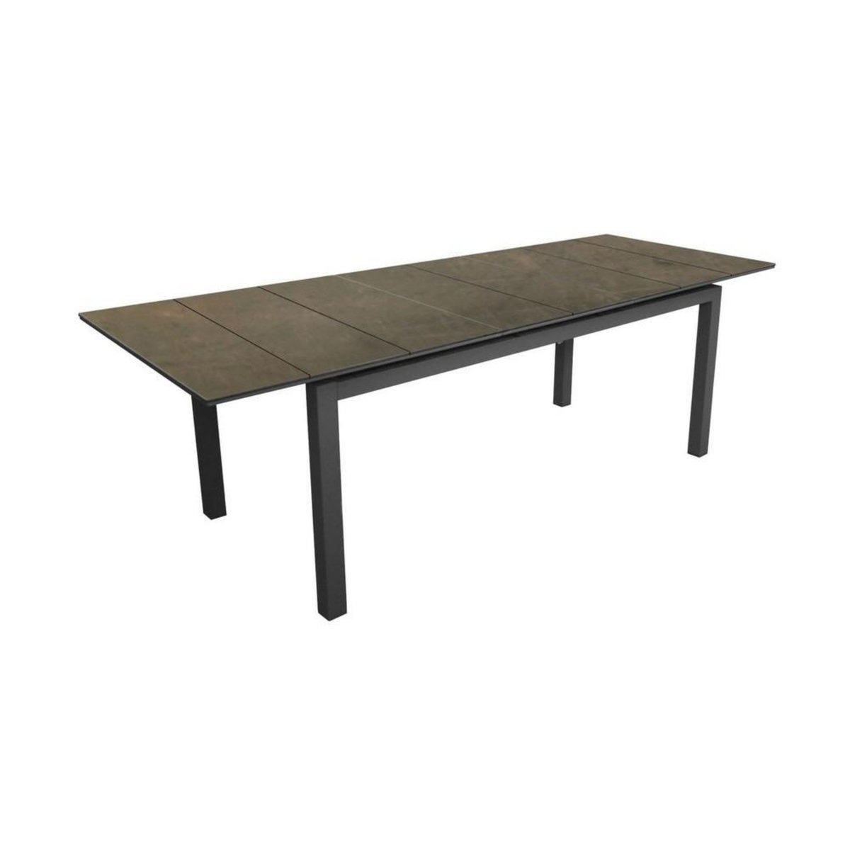 Proloisirs Table de jardin rectangulaire extensible Tahaa plateau Fundermax® graphite/cave 180/240 cm