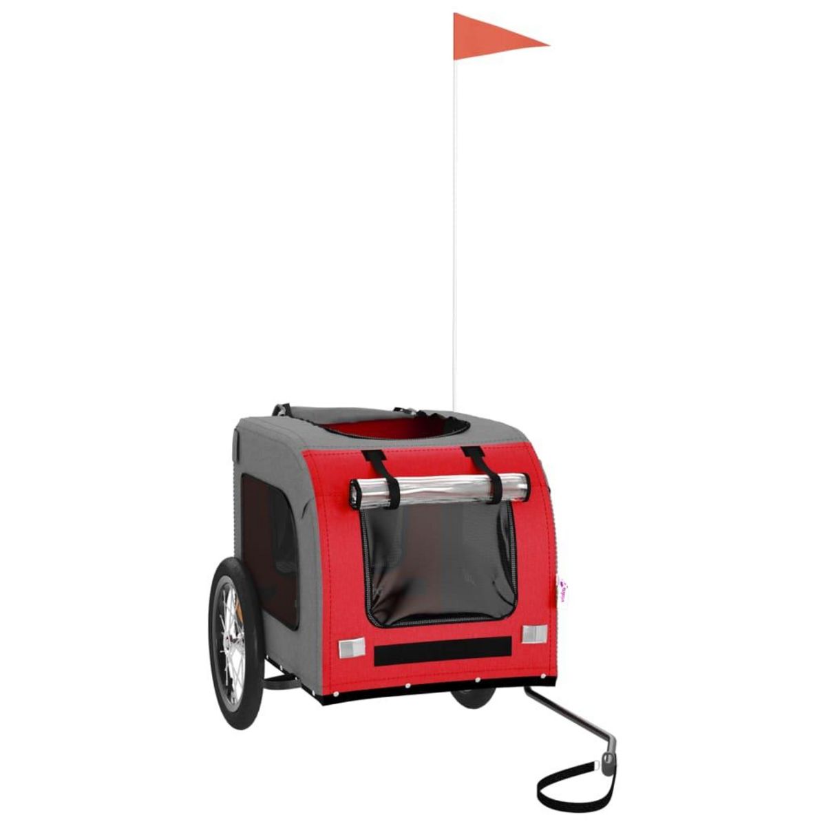 VIDAXL Remorque de velo pour animaux de compagnie rouge et gris