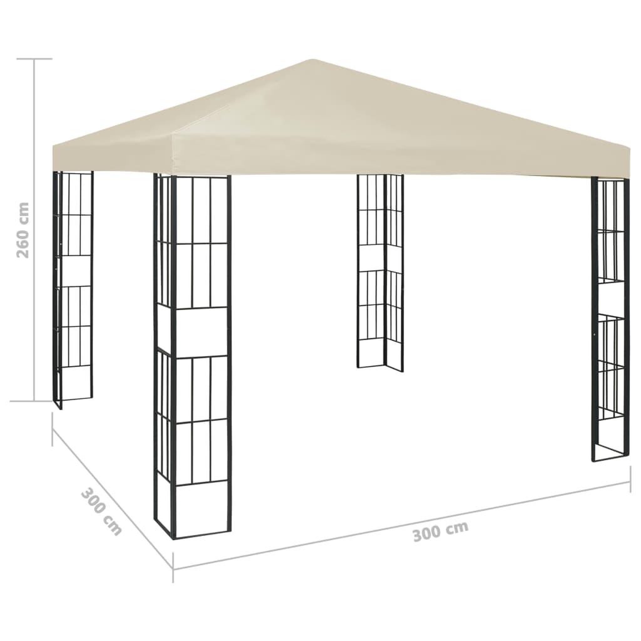 Voir la diapositive 6 : VIDAXL Tonnelle avec guirlande lumineuse a LED 3x3 m Creme