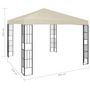 Voir la diapositive 6 : VIDAXL Tonnelle avec guirlande lumineuse a LED 3x3 m Creme