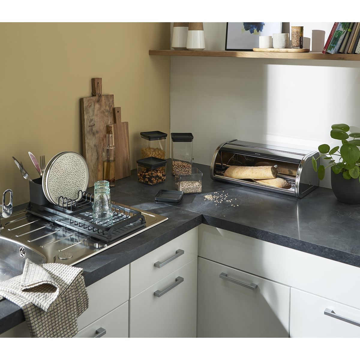 BRABANTIA Grand égouttoir gris clair en plastique