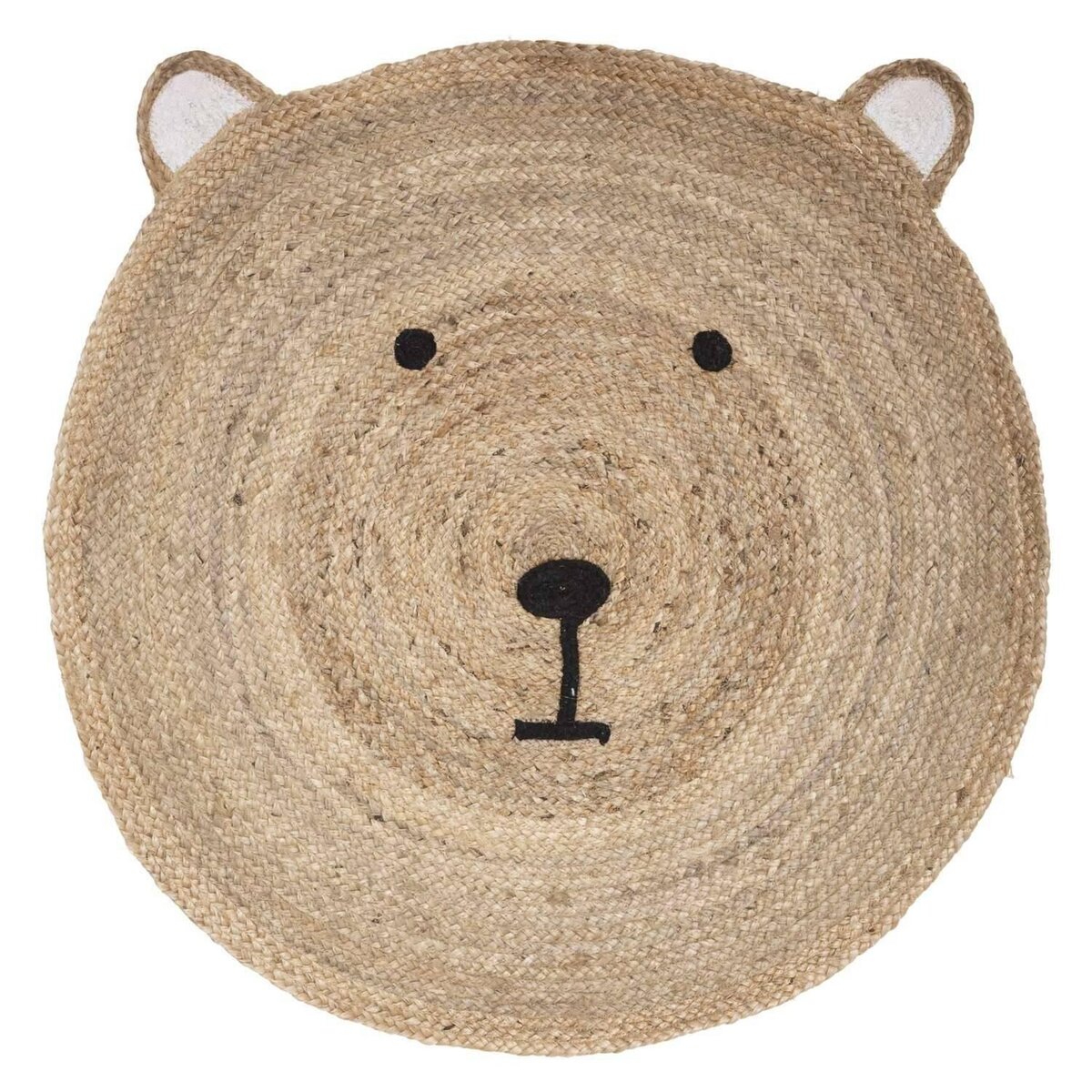 Atmosphera Kids Tapis enfant rond Ourson Diam 100 cm Jute pas