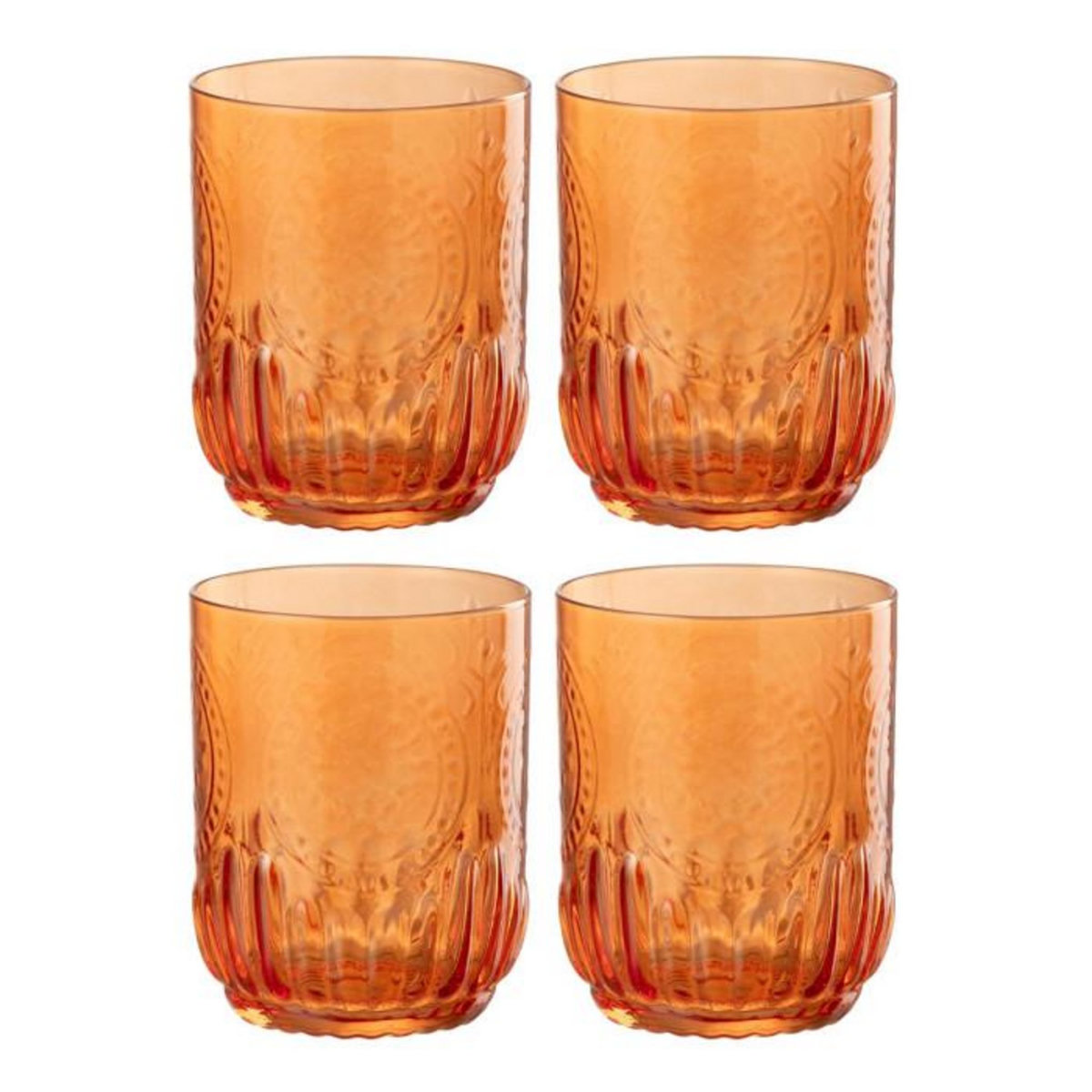 Paris Prix Lot de 4 Verres Design  Maya  32cl Orange