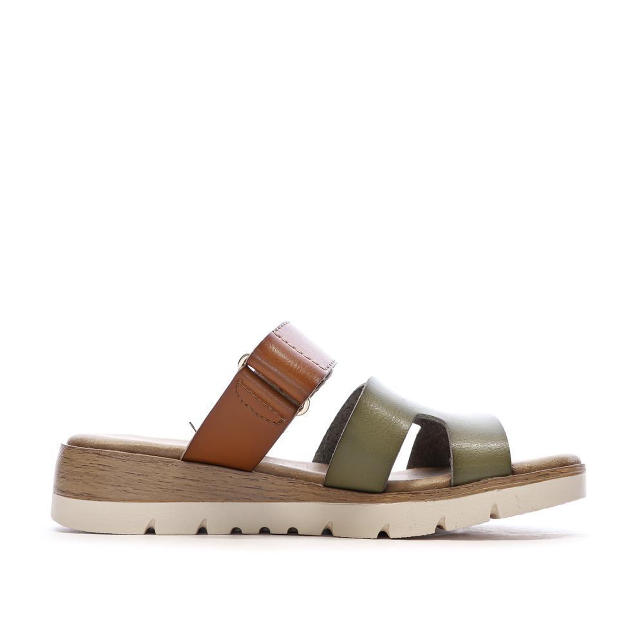 Voir la diapositive 2 : XTI Sandales Kaki/Marron Femme Xti 144125