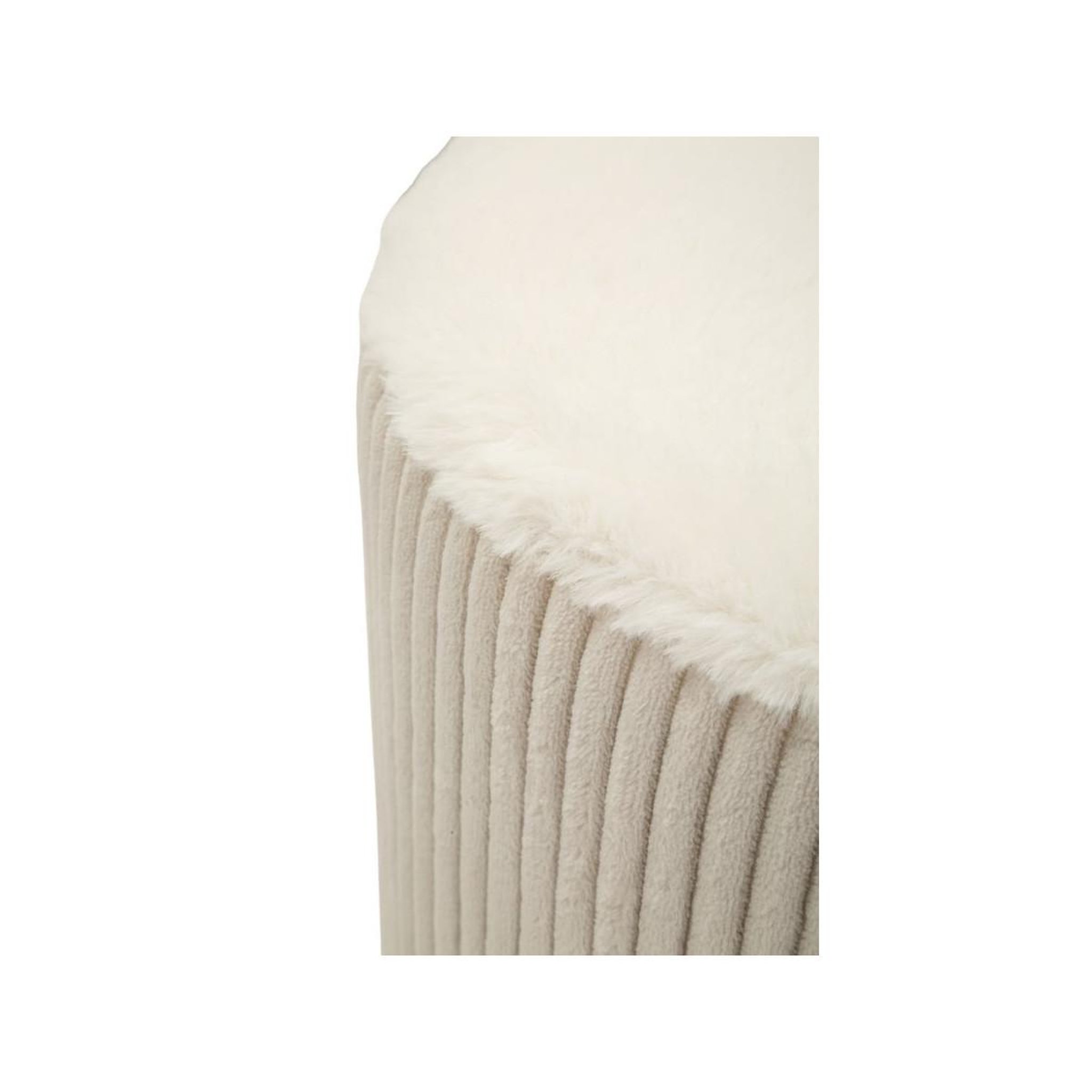 Voir la diapositive 4 : Paris Prix Pouf cône en tissu côtelé  dublino  45cm blanc