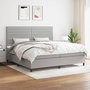 Voir la diapositive 1 : VIDAXL Sommier a lattes de lit avec matelas Gris clair 200x200cm Tissu