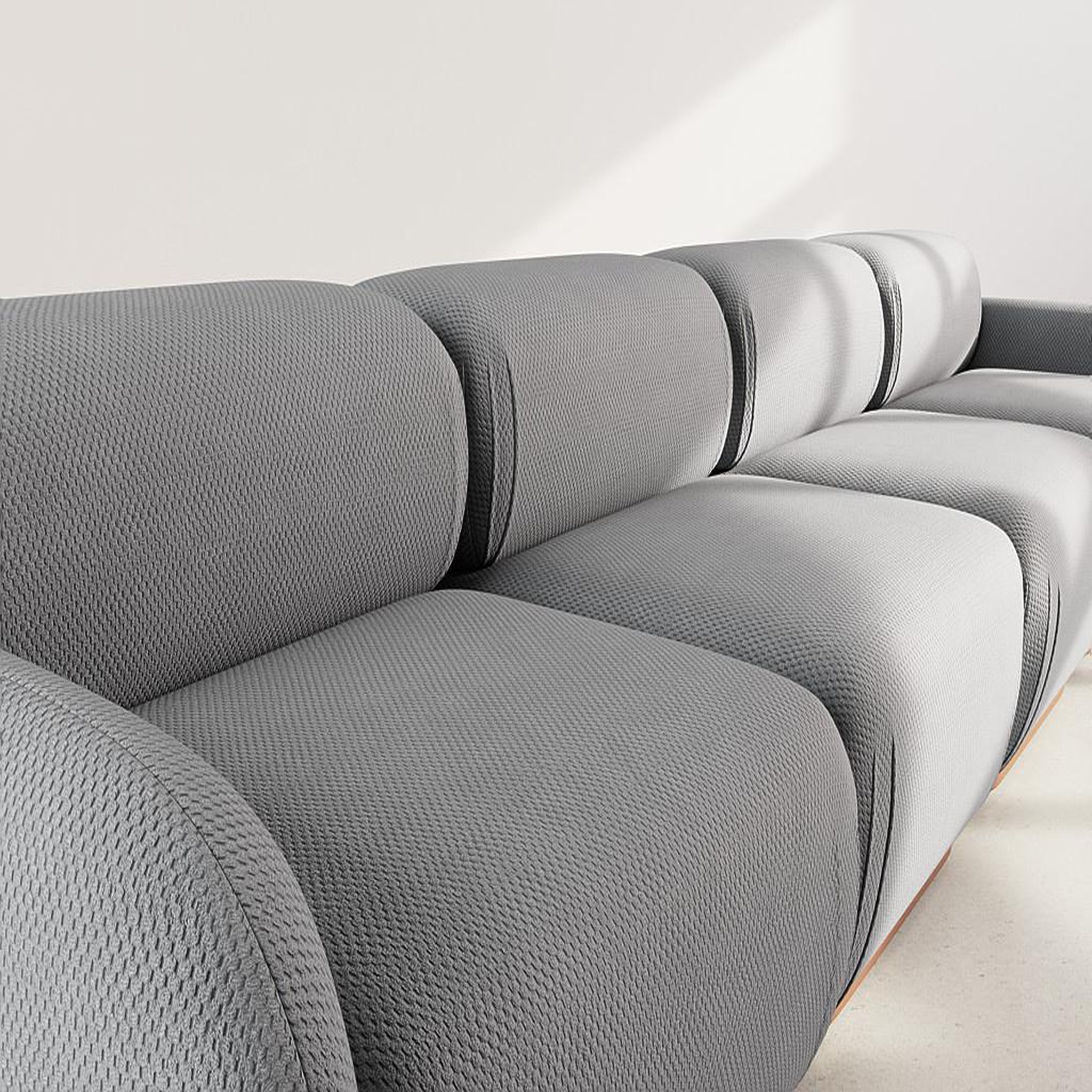 Voir la diapositive 5 : LISA DESIGN Penelope - canapé droit modulable 4 places en velours texturé