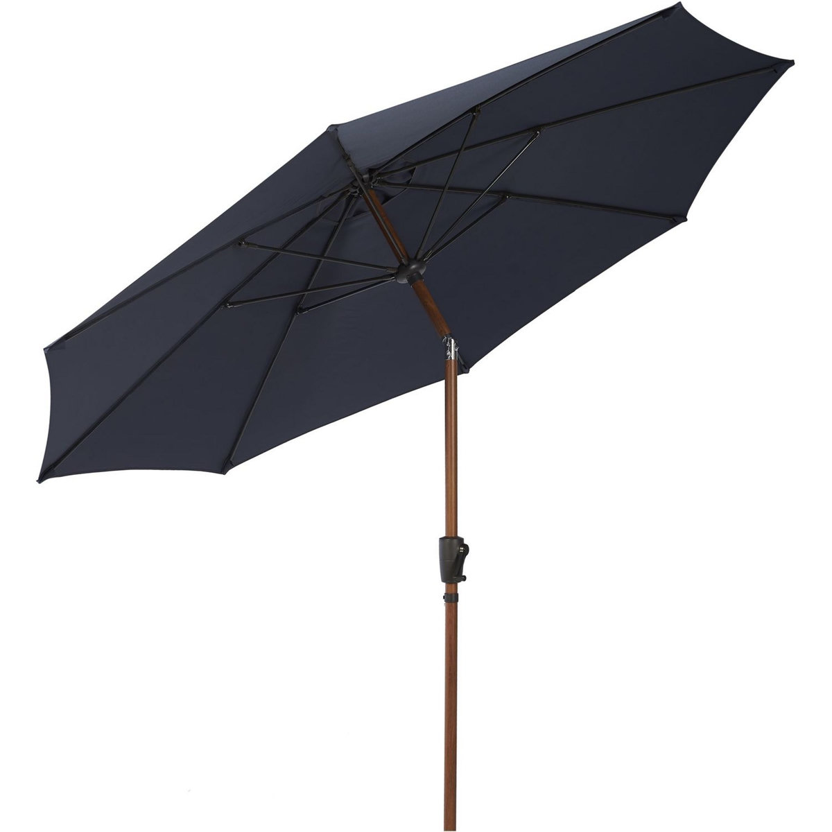 GARDENSTAR Parasol déporté avec manivelle - Effet bois - D2,7m - Bleu