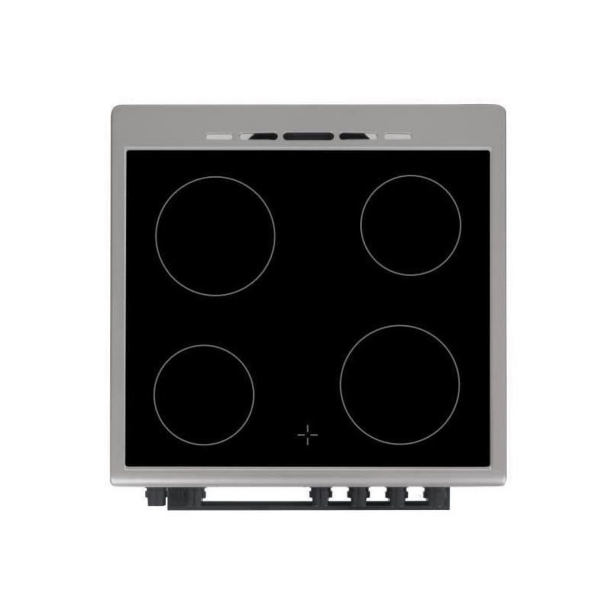 CONTINENTAL EDISON Cuisiniere vitrocéramique CONTINENTAL EDISON CECV60FCS - 4 feux - L58,8 xP61 xH83 cm - Silver