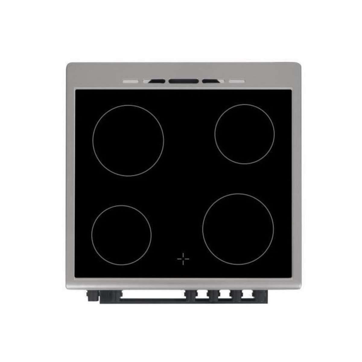 CONTINENTAL EDISON Cuisiniere vitrocéramique CONTINENTAL EDISON CECV60FCS - 4 feux - L58,8 xP61 xH83 cm - Silver