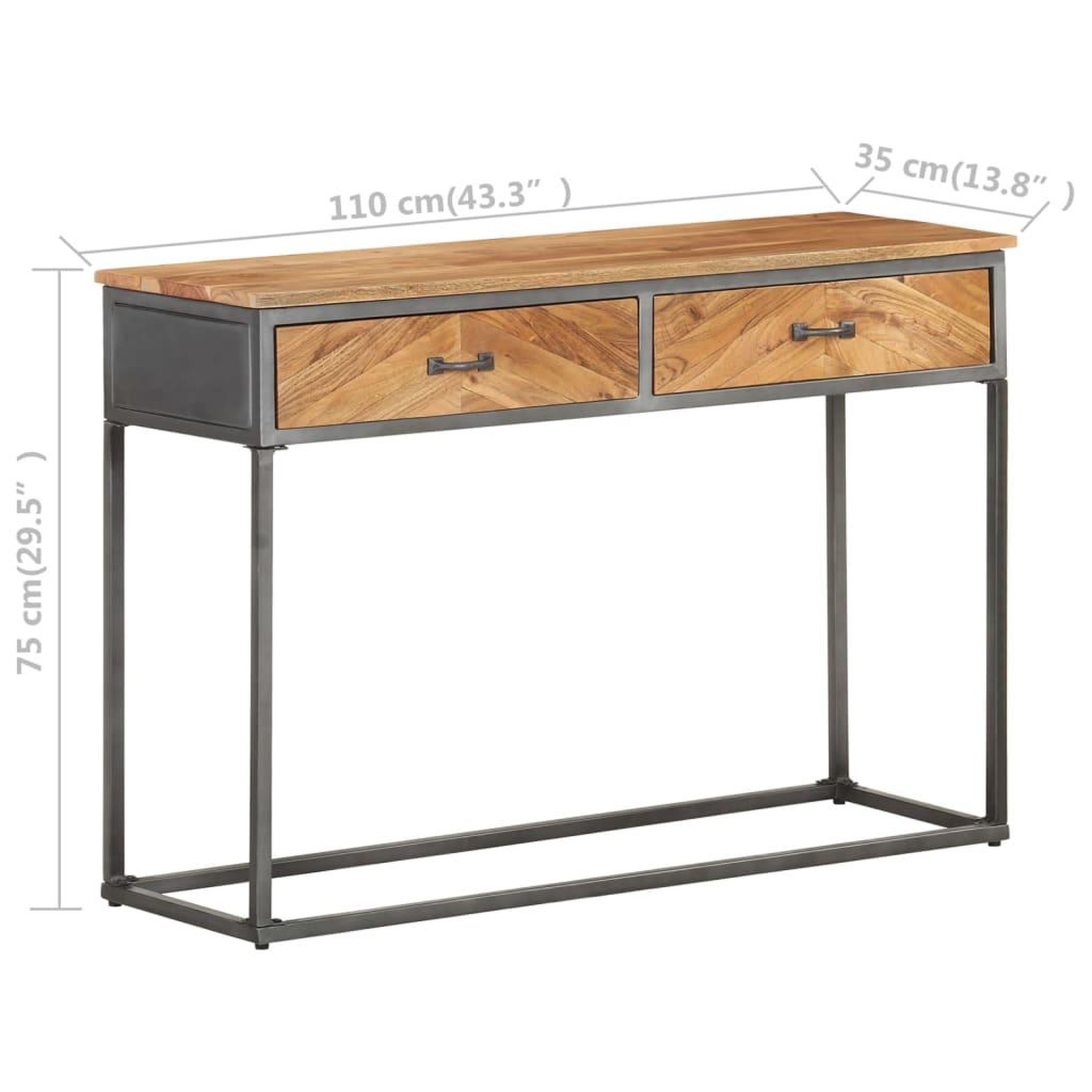 Voir la diapositive 6 : VIDAXL Table console 110x35x75 cm Bois d'acacia massif