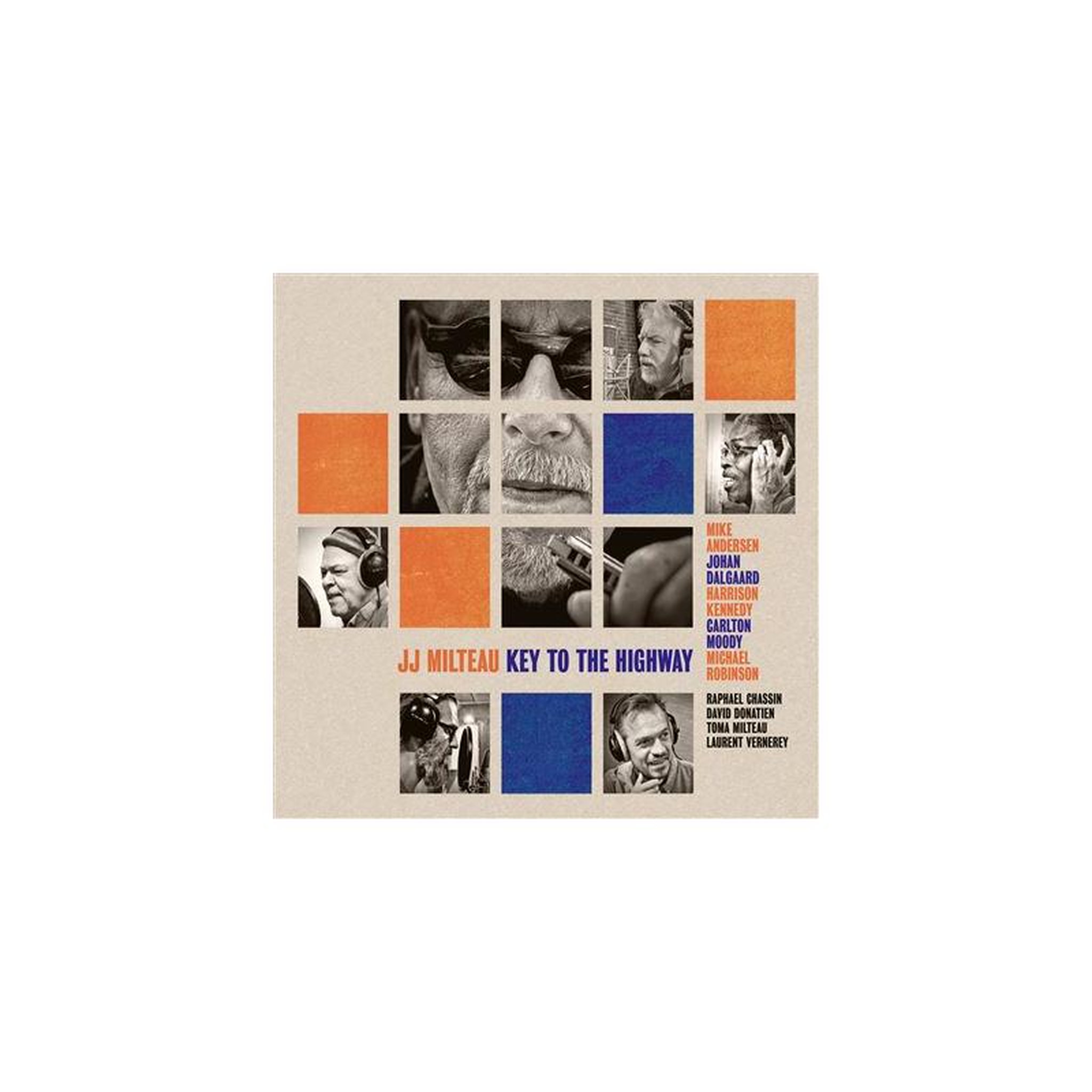 Cd j.j. Milteau – key to the highway, couverture collage rétro noir et blanc
