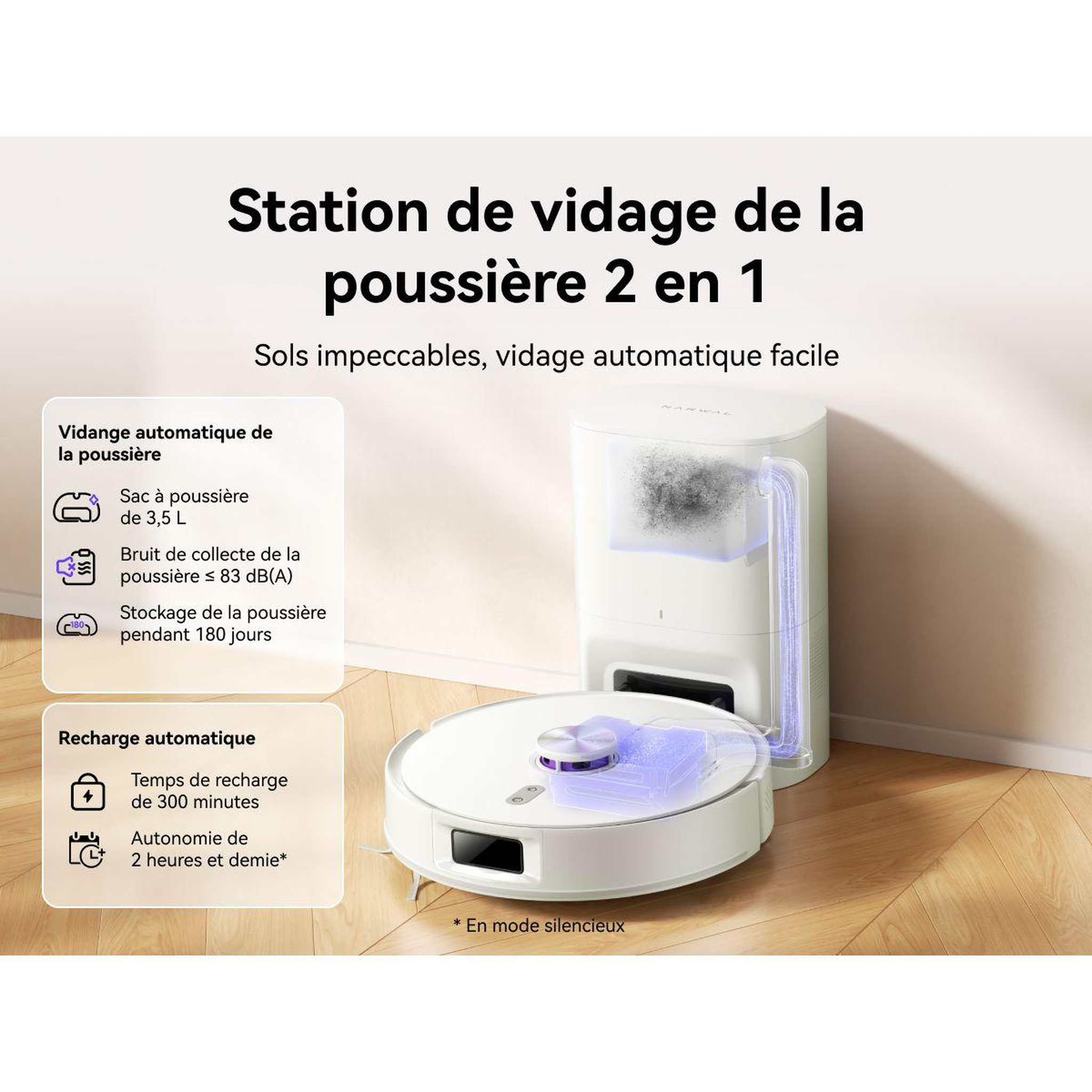 Voir la diapositive 4 : NARWAL Robot aspirateur laveur freo s