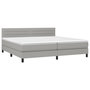 Voir la diapositive 3 : VIDAXL Sommier a lattes de lit matelas LED Gris clair 200x200 cm Tissu