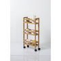Voir la diapositive 3 : FIVE Desserte de cuisine à roulettes 3 niveaux en bambou - Marron