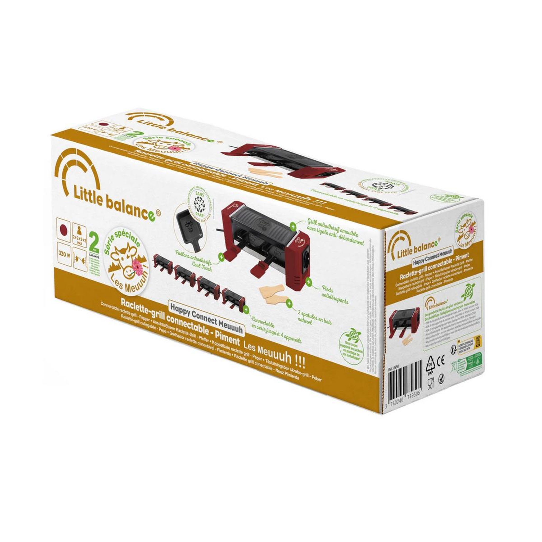 Voir la diapositive 4 : LITTLE BALANCE Appareil à raclette 2 personnes 320w - 8950