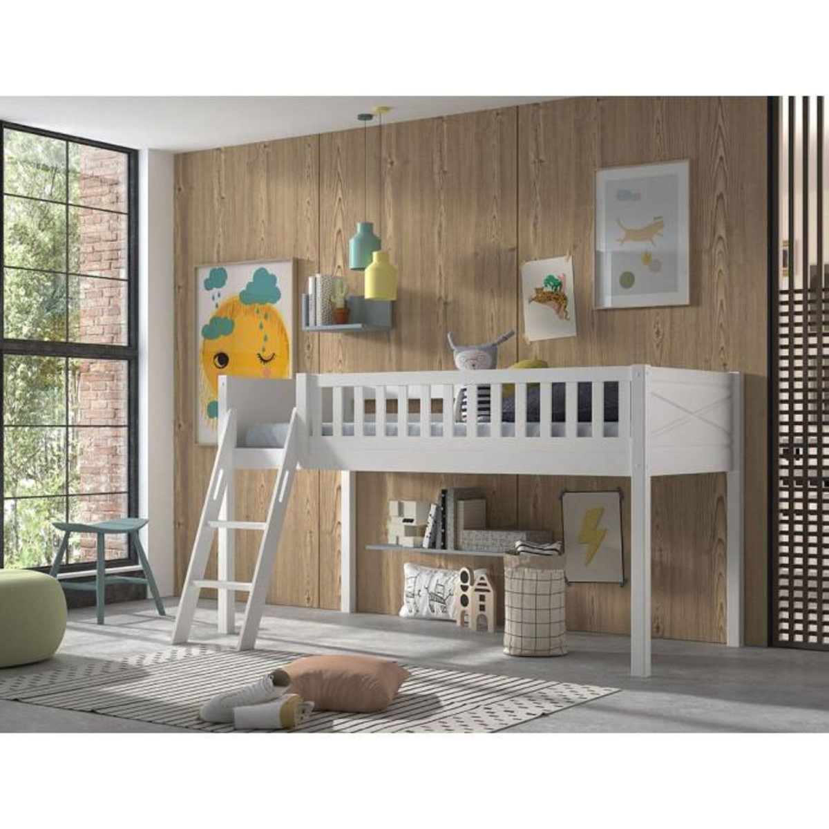 Paris Prix Lit Enfant  Scott  90x200cm Blanc