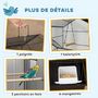 Voir la diapositive 5 : PAWHUT Cage à oiseaux design maison sur roulettes mangeoires perchoirs balançoire grande porte 8 trappes plateau déjection